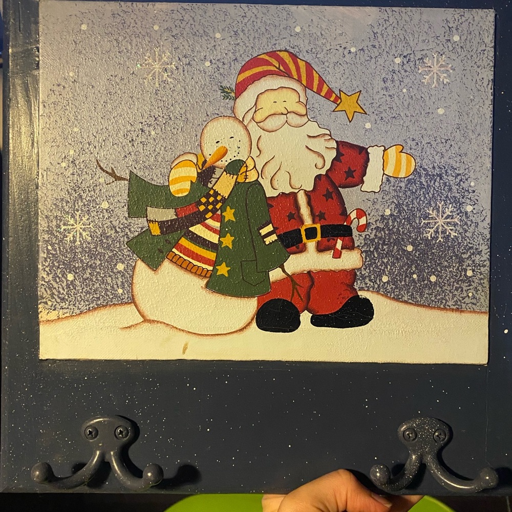 Christmas stocking decoration with hanging hooks Santa snowman